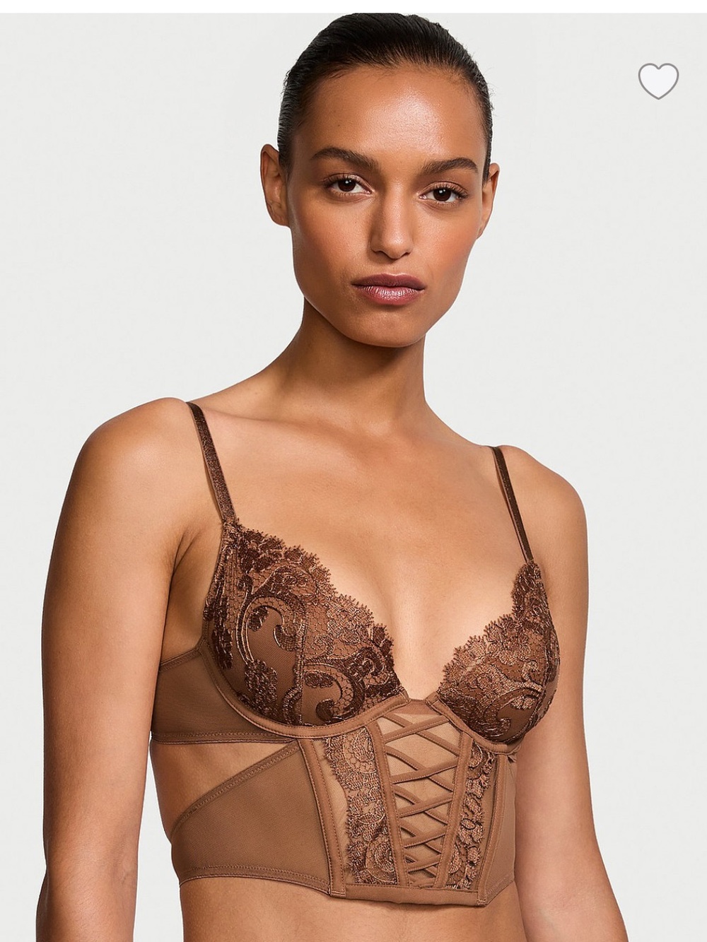 NWT Victoria’s Secret Floral Embroidered Lace Corset Top Size S